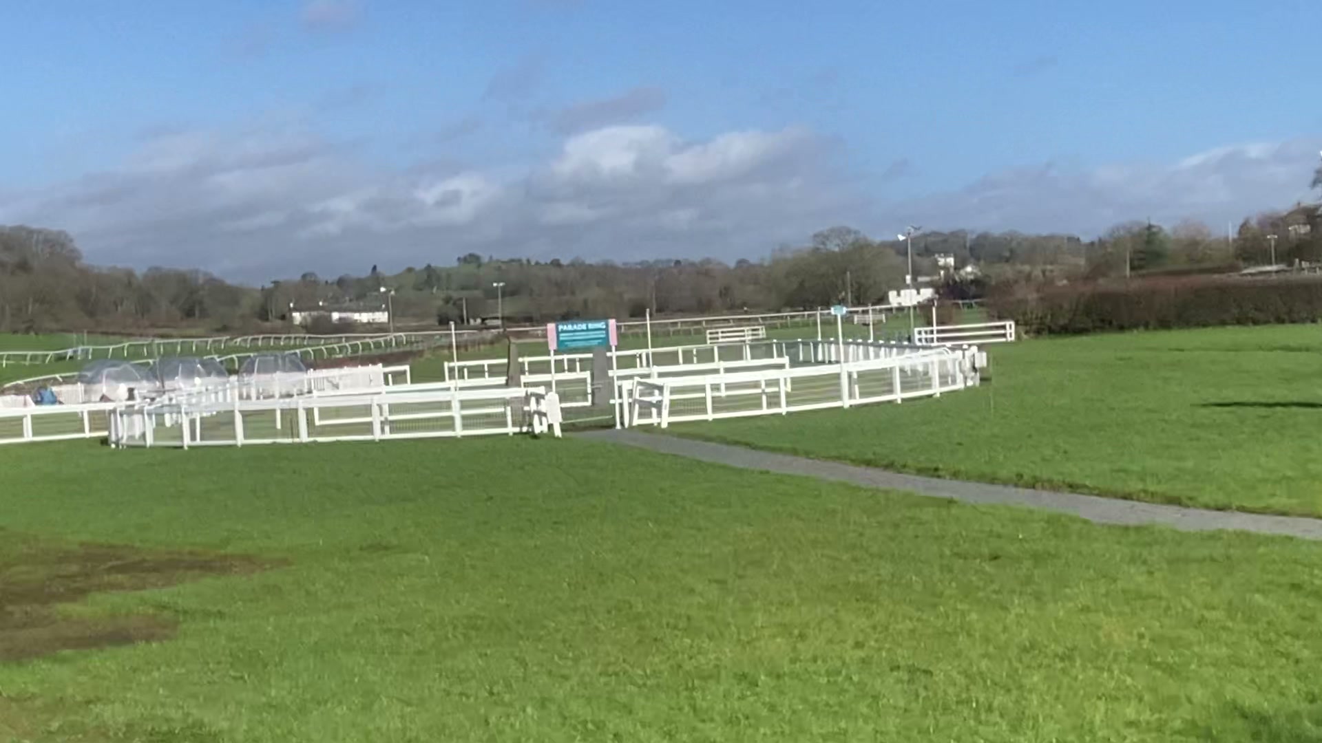 The parade ring at Cartmel Racecourse
