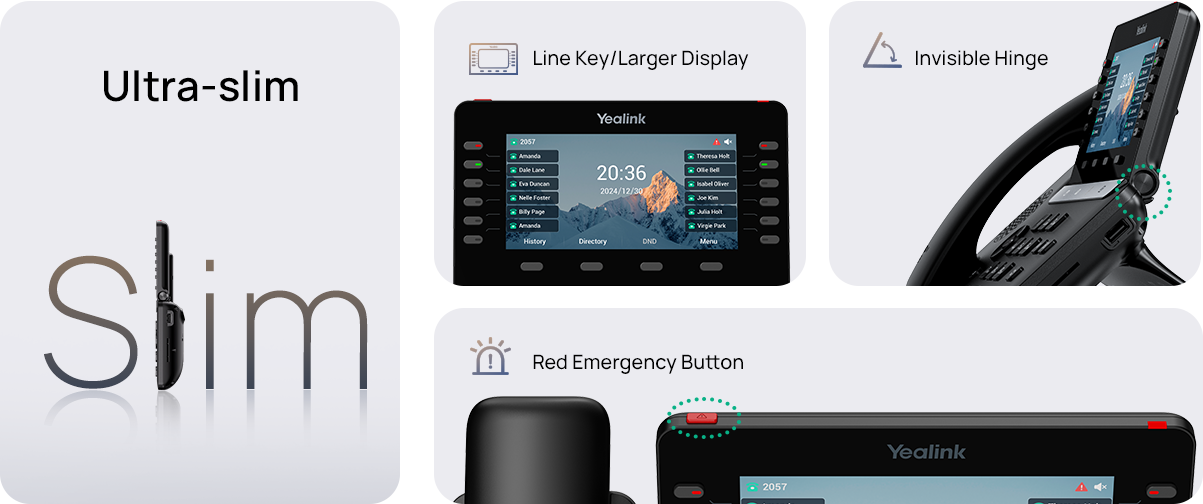 A modern Yealink business telephone